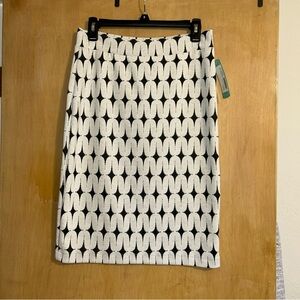 Renee C. Stitch Fix Black and white pencil skirt midi length size medium NWT